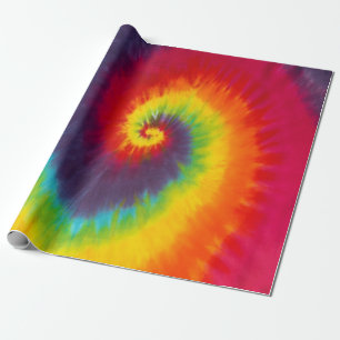Regnbåge Virvel Tie Dye Groovy Cool Färgrik Presentpapper
