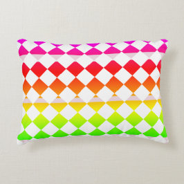 Regnbåge vit diamant mönster accentkudde prydnadskudde