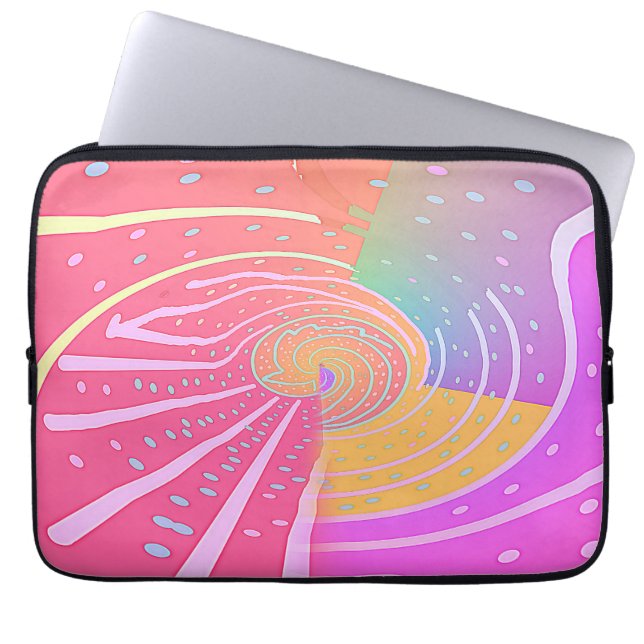 Regnbåge Vortex Virvel  Laptop Fodral (Framsidan)