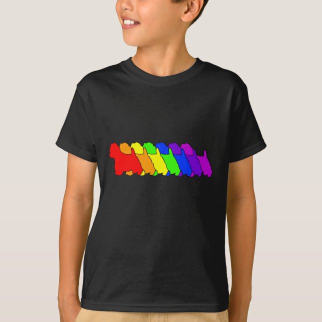 Regnbåge Westie T-shirt (Framsida)