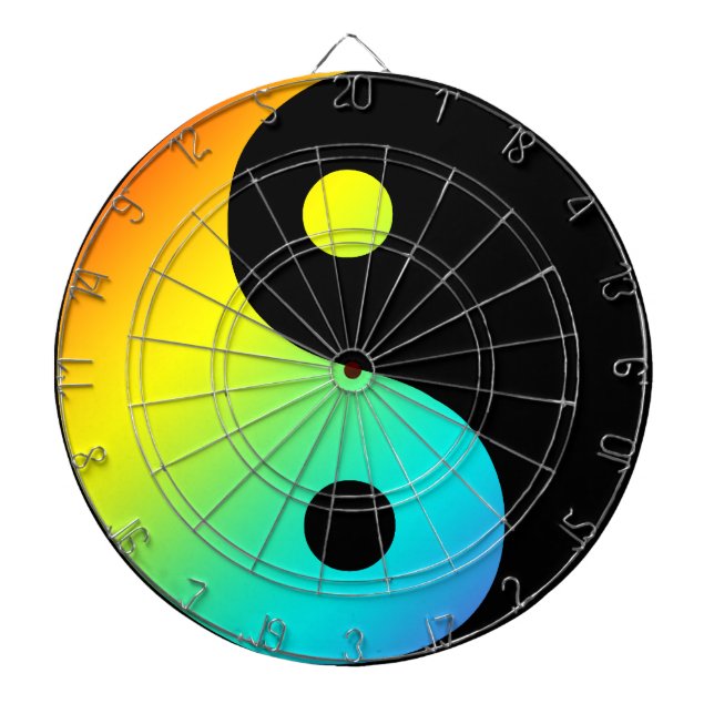 regnbåge yin yang darttavla (Framsidan)