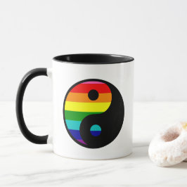 Regnbåge Yin Yang HBTQ Stolthet Balans Symbol Mugg