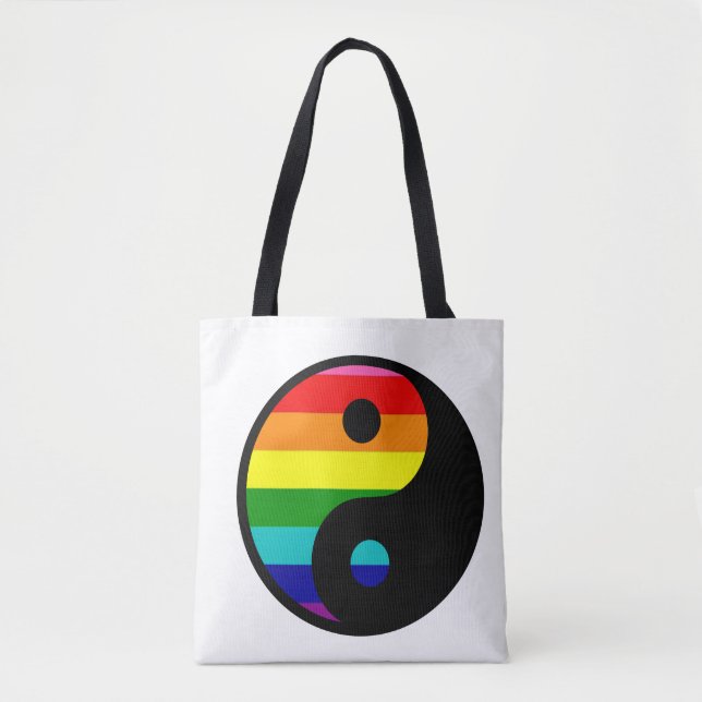 Regnbåge Yin Yang HBTQ Stolthet Balans Symbol Tygkasse (Framsida)