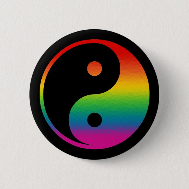 Regnbåge Yin Yang Knapp (Framsida)