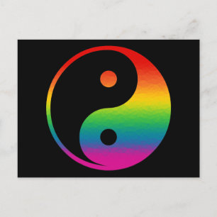 Regnbåge Yin Yang Vykort