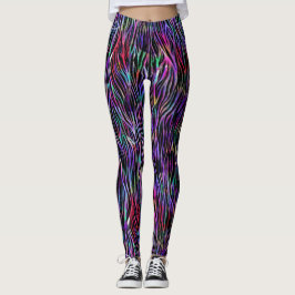 Regnbåge Zebra Leggings