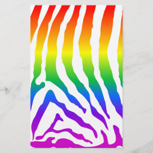 Regnbåge Zebra mönstrad Brevpapper