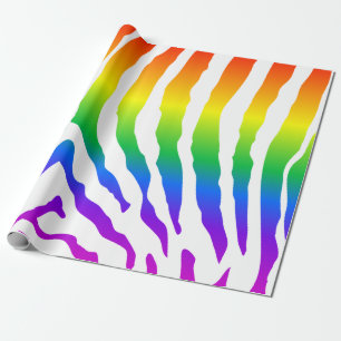 Regnbåge Zebra mönstrad Presentpapper