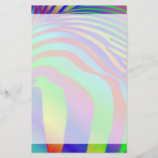 Regnbåge Zebra tryck Brevpapper (Framsida)