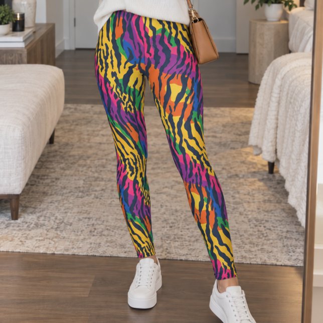 Regnbåge Zebratryck Leggings (Skapare uppladdad)