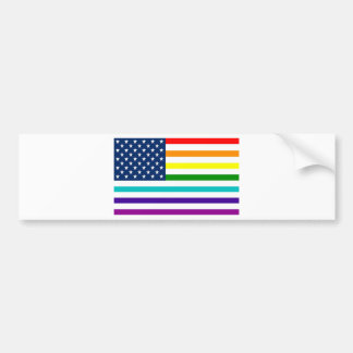 Regnbågeamerikanska flaggan bildekal