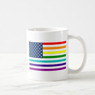 Regnbågeamerikanska flaggan kaffemugg