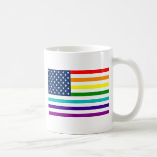 Regnbågeamerikanska flaggan kaffemugg
