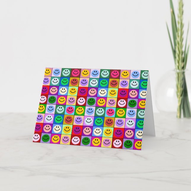 Regnbågeansikte kvadrerar kort (Framsida)