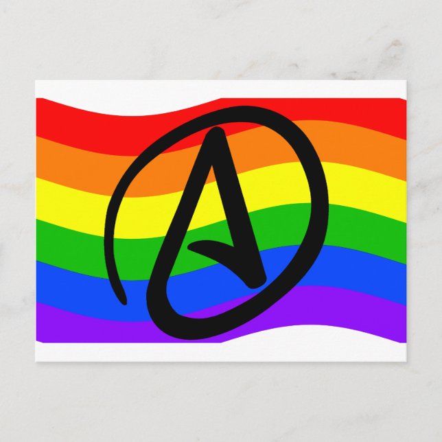 Regnbågeateistflagga Vykort (Framsida)