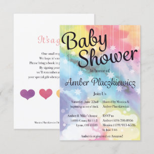 Regnbågebaby showerinbjudan inbjudningar