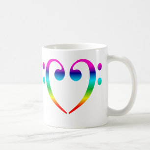 Regnbågebasklavhjärta Kaffemugg