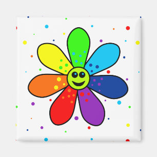 Regnbågeblommamagnet Magnet