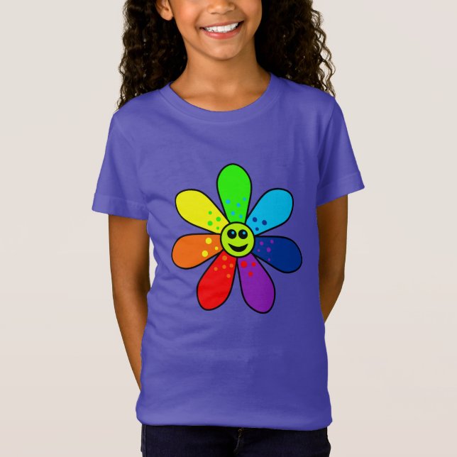 RegnbågeblommaT-tröja (barnet) Tee Shirt (Framsida)