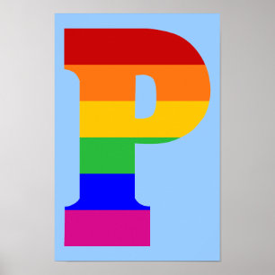 Regnbågebrev P Poster