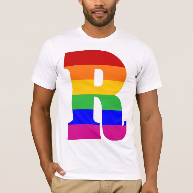 Regnbågebrev R T-shirt (Framsida)