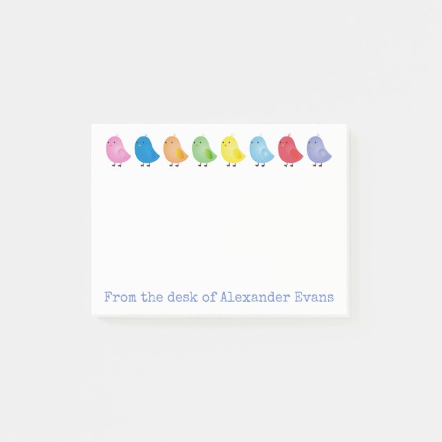 Regnbågechickar personifierar post-it block (Framsida)