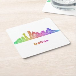 RegnbågeDallas horisont Underlägg Papper Kvadrat