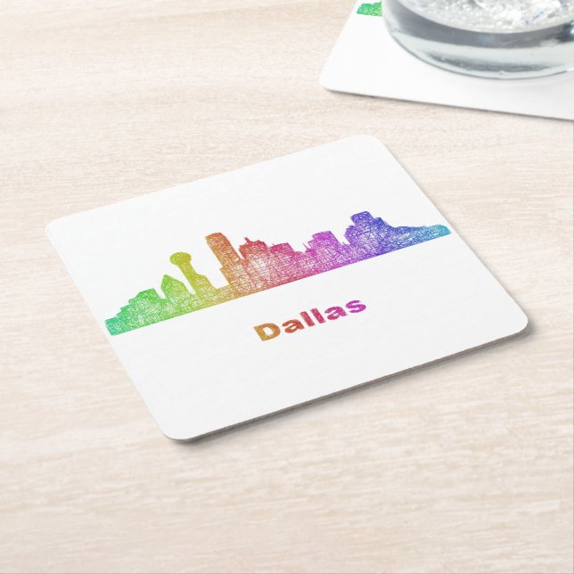 RegnbågeDallas horisont Underlägg Papper Kvadrat (Vinklad)