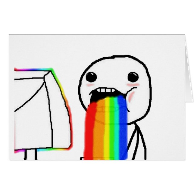 Regnbågedatoransikte Hälsningskort (Framsidan Horizontal)