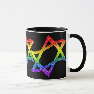 Regnbågedavidsstjärnamuggar Mugg