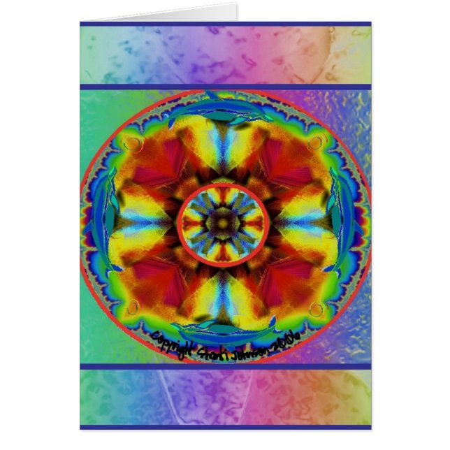 Regnbågedelfin Chakra Hälsningskort (Framsidan)