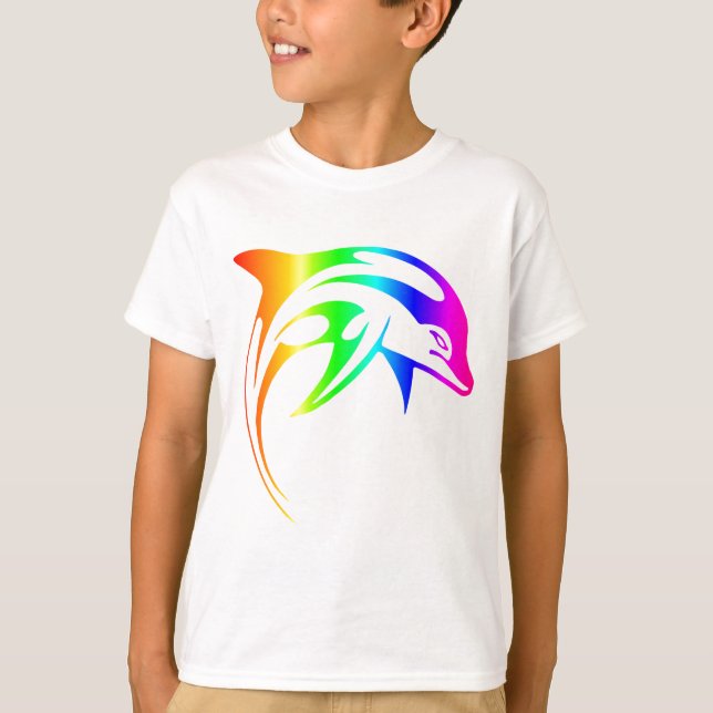 Regnbågedelfin Tee Shirt (Framsida)