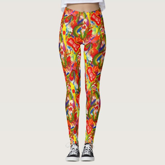 RegnbågedrakeYoga flåsar spring Leggings (Framsida)