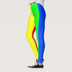 Regnbågefärger, ljus lycklig som bedövar randar leggings