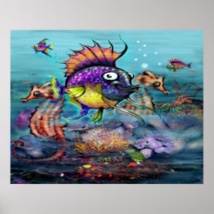Regnbågefiskaffisch Poster