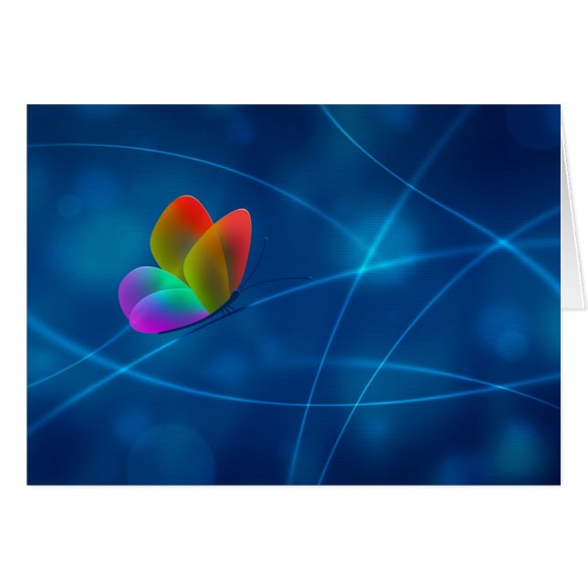 Regnbågefjäril Hälsningskort (Framsidan Horizontal)