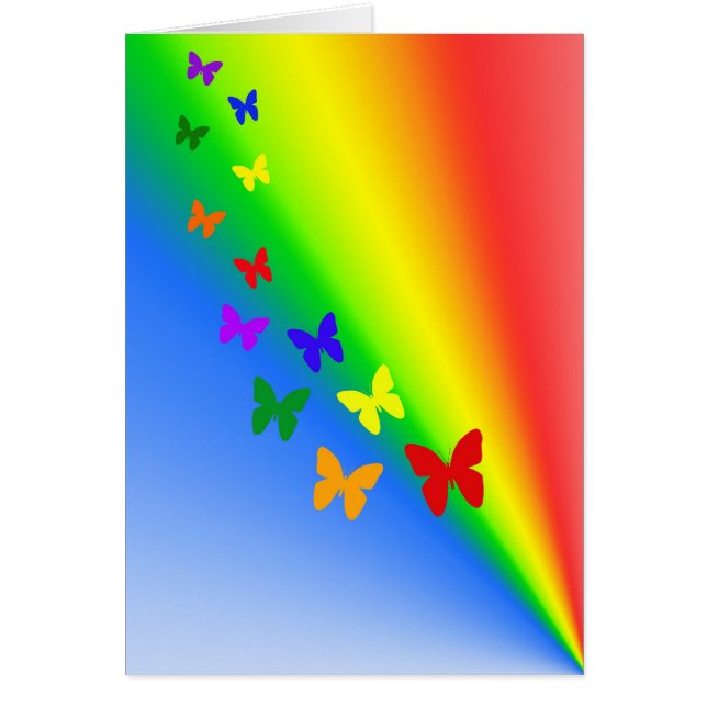 Regnbågefjärilar Hälsningskort (Framsidan)