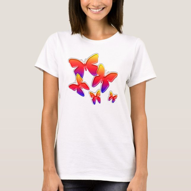 Regnbågefjärilar T Shirt (Framsida)