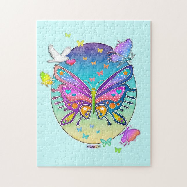 Regnbågefjärilspussel Pussel (Vertikal)