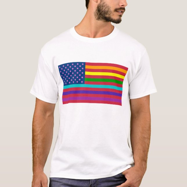 REGNBÅGEFLAGGA - VISA DINA FÄRGER! T SHIRT (Framsida)