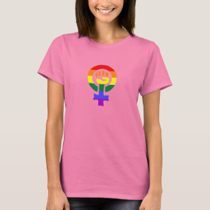 Regnbågeflaggakvinnan driver kvinna t-skjorta t shirt