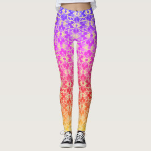 Regnbågeflower powerdamasker leggings