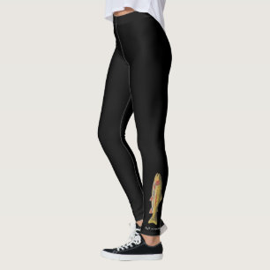 Regnbågeforell, original- konst, Mary K. FISKA DA Leggings