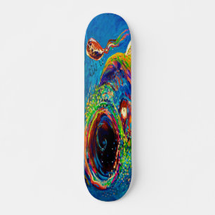 Regnbågeforell som jagar ett drag skateboard bräda 20 cm