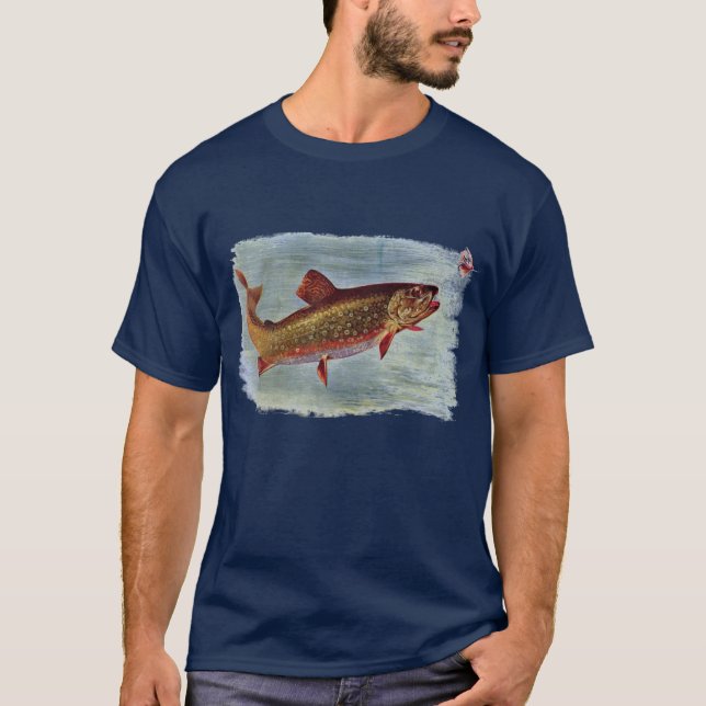 Regnbågeforell som jagar ett klipskt drag t shirt (Framsida)