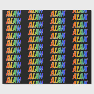 Regnbågeförnamn "ALAN"; Roligt & färgrikt Presentpapper
