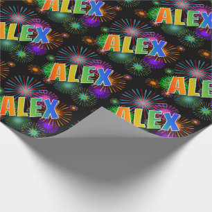 Regnbågeförnamn "ALEX", + Fyrverkerier Presentpapper