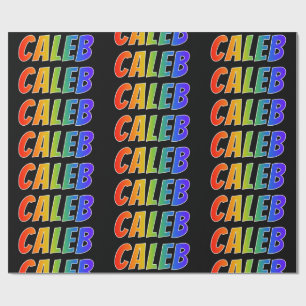 Regnbågeförnamn "CALEB"; Roligt & färgrikt Presentpapper