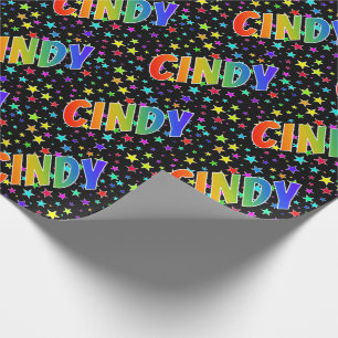 Regnbågeförnamn "CINDY", + Stjärnor Presentpapper