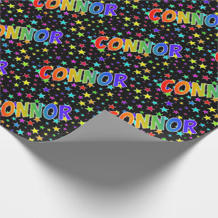 Regnbågeförnamn "CONNOR", + Stjärnor Presentpapper